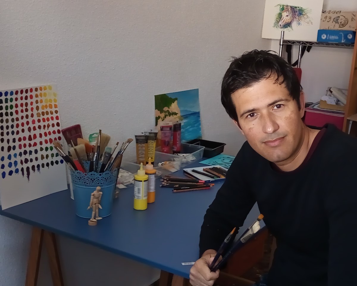 Volodia Mesa - estudio donde realiza sus pinturas y dibujos